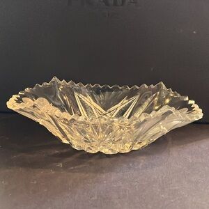 Very old and beautiful cut glass dish.